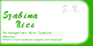 szabina nics business card